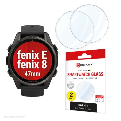 DISPLEX SMARTGLASS FOR GARMIN WATCH FENIX E/8 47mm (2pack)