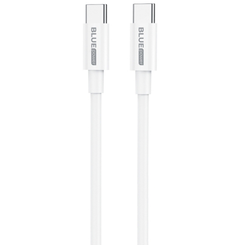 BLUE POWER TYPE C TO TYPE C DATA CABLE 1m 5A white
