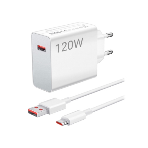 ORIGINAL XIAOMI TRAVEL CHARGER 120W 6A + DATA CABLE TYPE C white