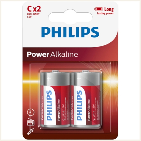 ΑΛΚΑΛΙΚΕΣ ΜΠΑΤΑΡΙΕΣ C POWER PHILIPS LR14 1.5V 2τεμ