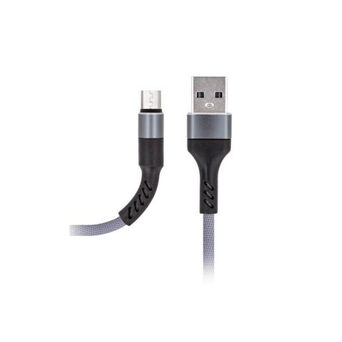 MAXLIFE FAST REINFORCED MICRO USB DATA CABLE 1m 2A grey