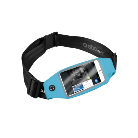 SBS WATER RESISTANT SPORTS BELT TOUCH POUCH FOR SMARTPHONE UP TO 5" blue