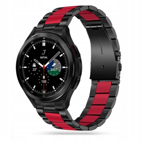 TECH-PROTECT REPLACMENT BAND STAINLESS FOR SAMSUNG WATCH 4 / 5 / 5 PRO / 6 / 7 / FE black red
