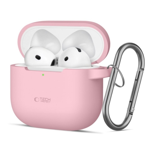 TECH-PROTECT SILICONE HOOK CASE FOR CASE APPLE AIRPODS 4 pink